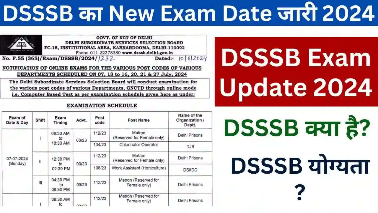 DSSSB New Exam Date Release 2024