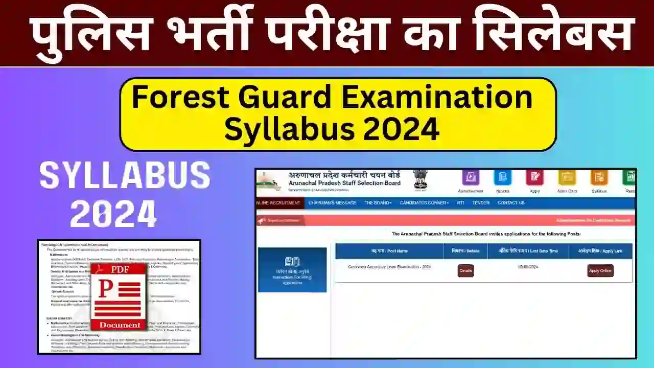 Forest Guard Examination Syllabus 2024 in Hindi